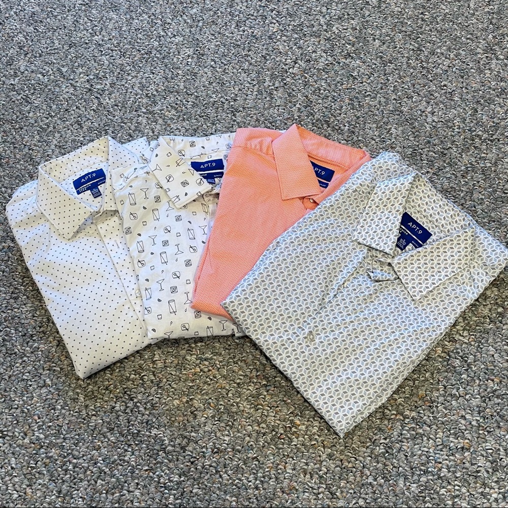BUNDLE LOT 4 Apt. 9 casual slim dress shirts